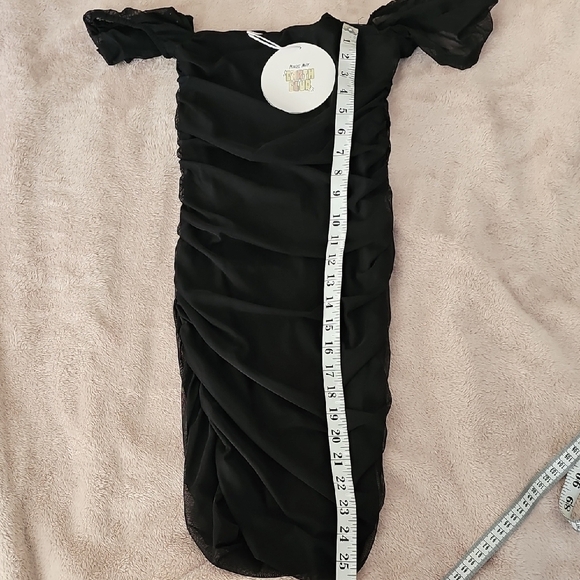 Princess Polly Black Bodycon Mini Dress with Puff Cap Sleeves - Picture 9 of 9